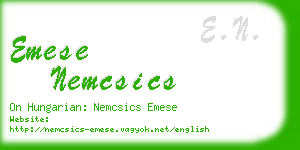 emese nemcsics business card